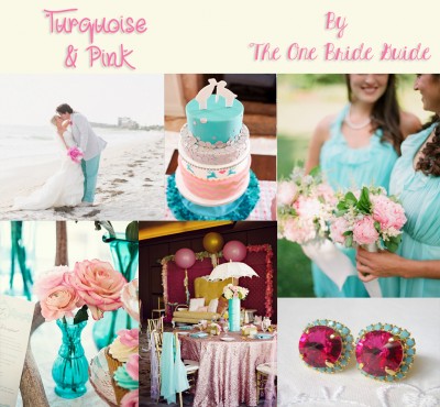 pink and turquoise moodboard