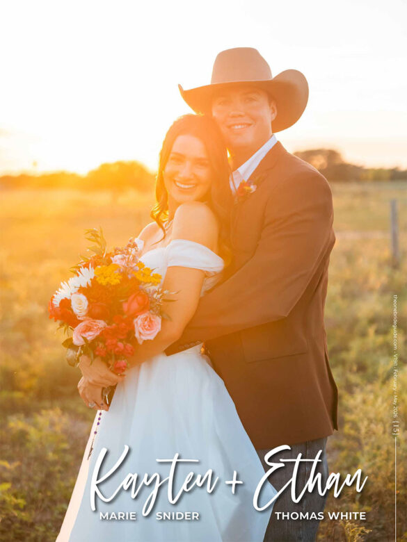 Kayten Marie Snider + Ethan Thomas White September 27, 2025 • Beeville, TX Twisted Ranch Events photos by By Felecia Photography & Morgan McGinnis